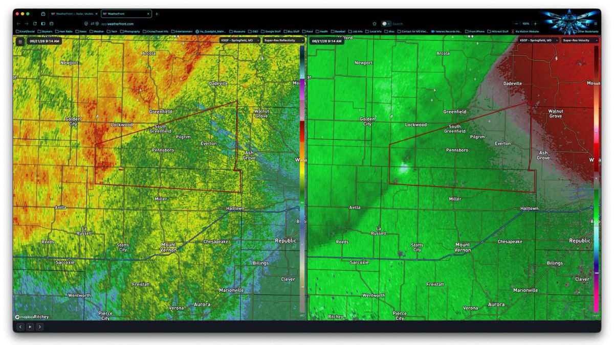 Torndo Warning Southwest MO